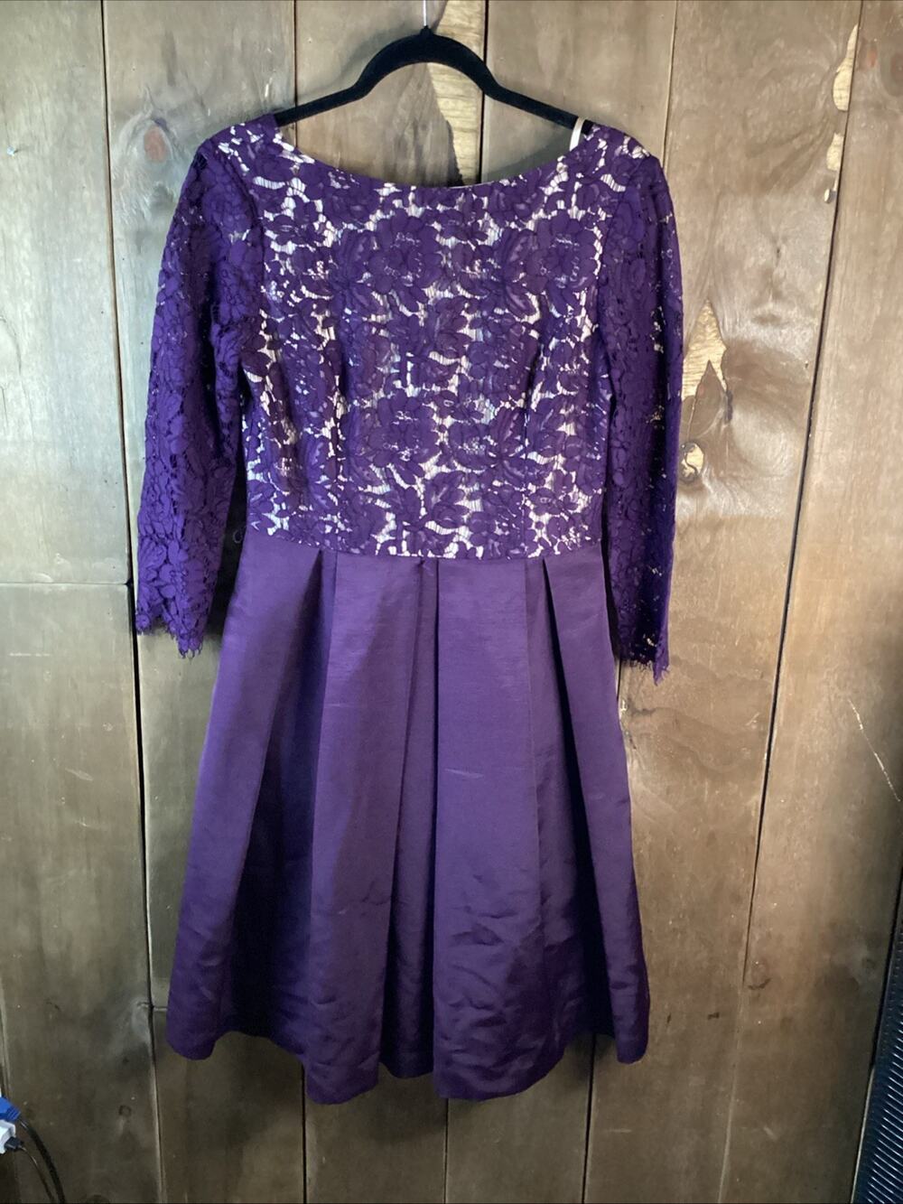 Eliza J Purple Lace Top Dress Long Sleeve Size 6